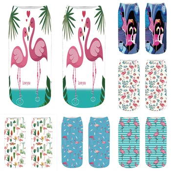 

New 3D Printed Men Women Animal Socks Cute Funny Swan Multicolor Pink Cotton Winter Happy Unisex Female Gift Short Ankle Socks