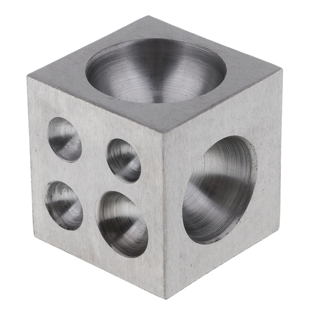18 Round Cavities Metal Forming Dapping Doming Jewelry Dapping Tools Size 2 - 38mm Goldsmithing Tools Square Dapping Block