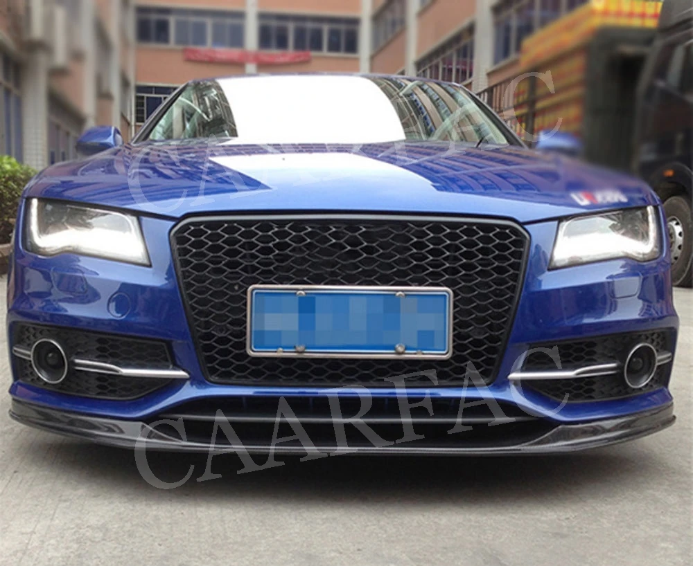 Для S7 углеродного волокна передний спойлер сплиттеры для Audi A7 S7 Sline 2012- FRP Автомобильная Защита бампера не для A7 стандарт