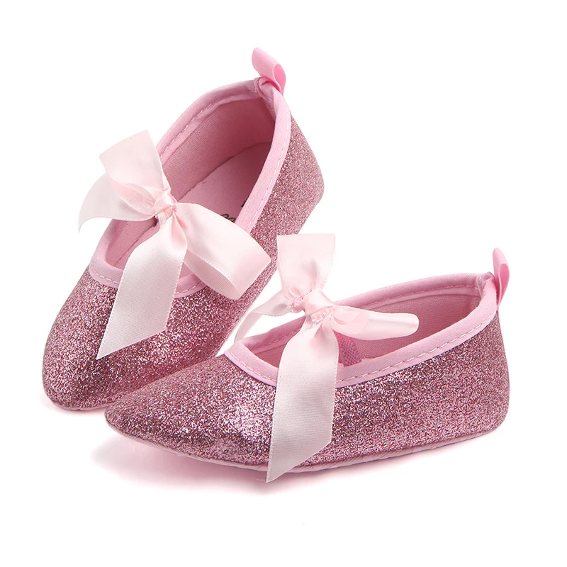 Geest kever Trouwens Shinning Big Bow Baby Girl Shoes First Walkers Dancing Newborn Infant Shoes  Soft Sole Non-slip Toddler Girls Shoes Schoenen - First Walkers - AliExpress