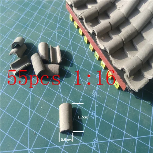 50/166 шт. 1:16 весы мини красного кирпича плиточный модель под старину, небольшие Ландшафтные декоративные кирпичи набор «сделай сам» для Вторую мировую войну персонажами настольной здания оранжево-красный - Цвет: 55Pcs 1 16
