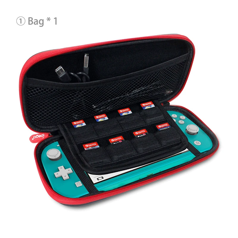Набор аксессуаров для консоли Nod Switch Lite 9 в 1, коробка для карт, закаленный стеклянный зарядный кабель, колпачки на большой палец для переключателя Mini