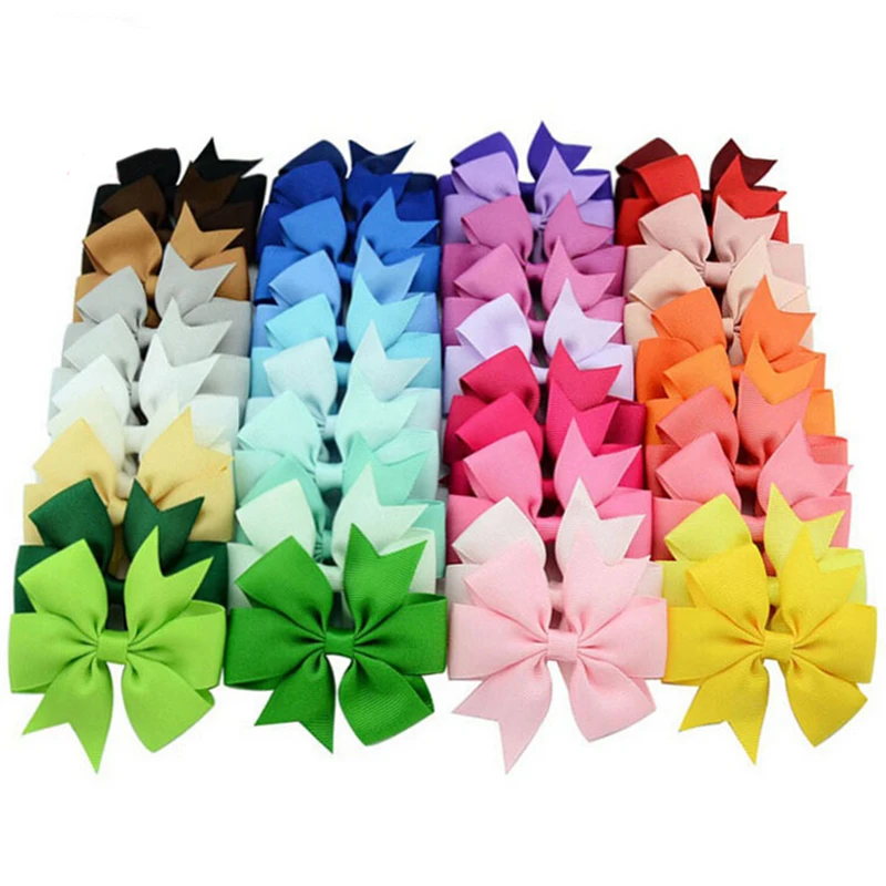 

Grosgrain Ribbon Rope Kids Hair Clips Hairpins Christmas Hair Accessories Hair Bows With Clips Girl Hair Ties 40pcs/lot