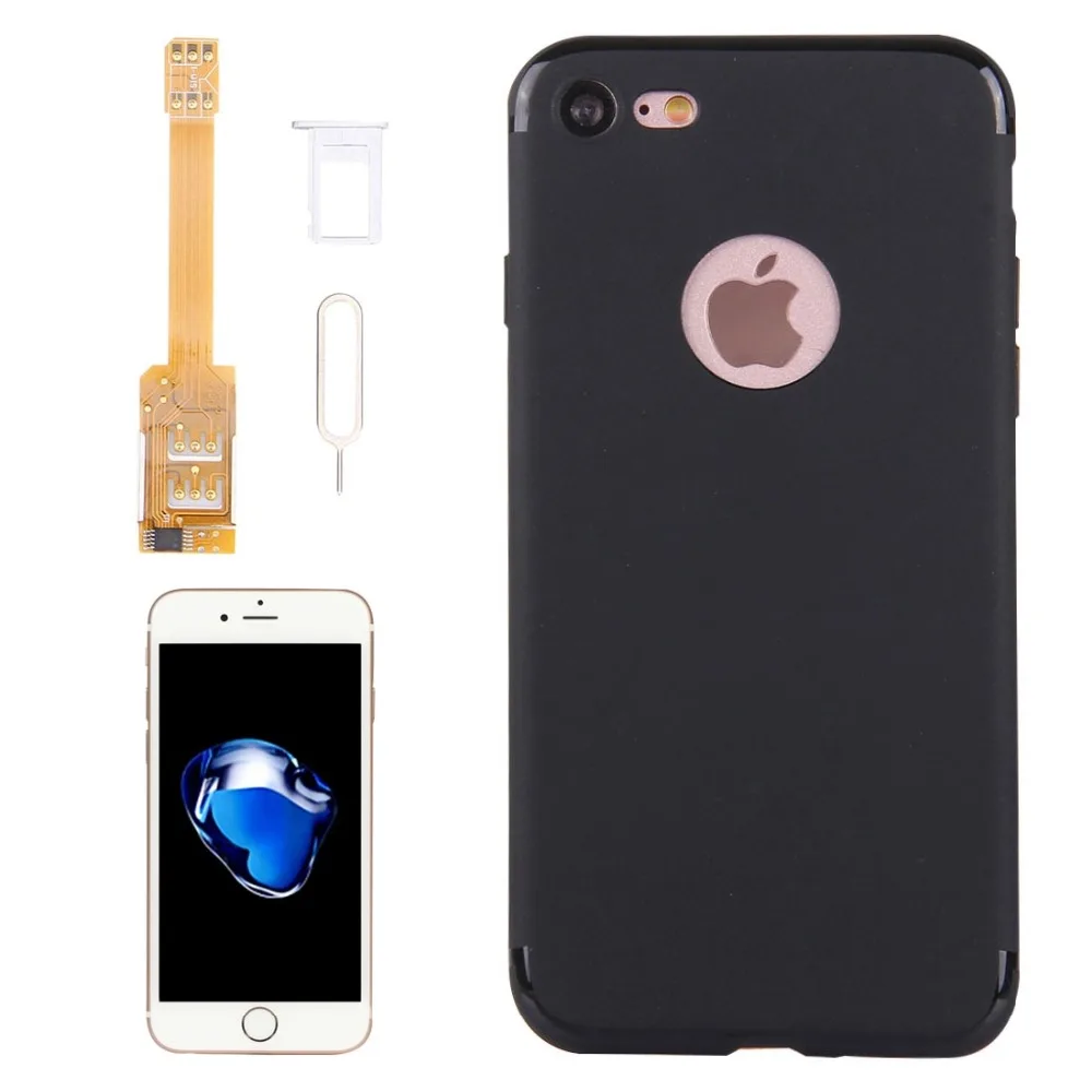 HAWEEL Kumishi для iPhone 7/X в 1 адаптер с двумя sim-картами+ задняя крышка из ТПУ с лотком для sim-карт/штырь для sim-карты