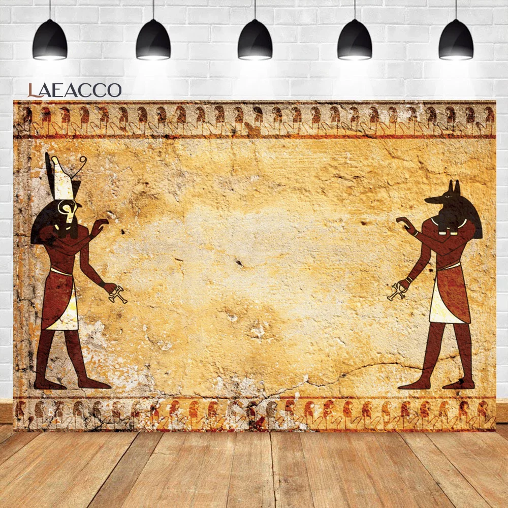 

Laeacco Ancient Egyptian Vintage Deserted Stone Wall Color Fresco Background Retro Baby Portrait Photophone Photography Backdrop