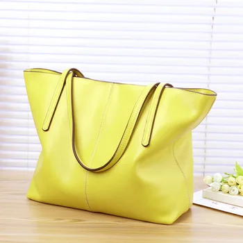 

2020 Candy-Colored Casual Fashion Simple Large Capacity Shoulder Tote Bag for Women's Leather Bags