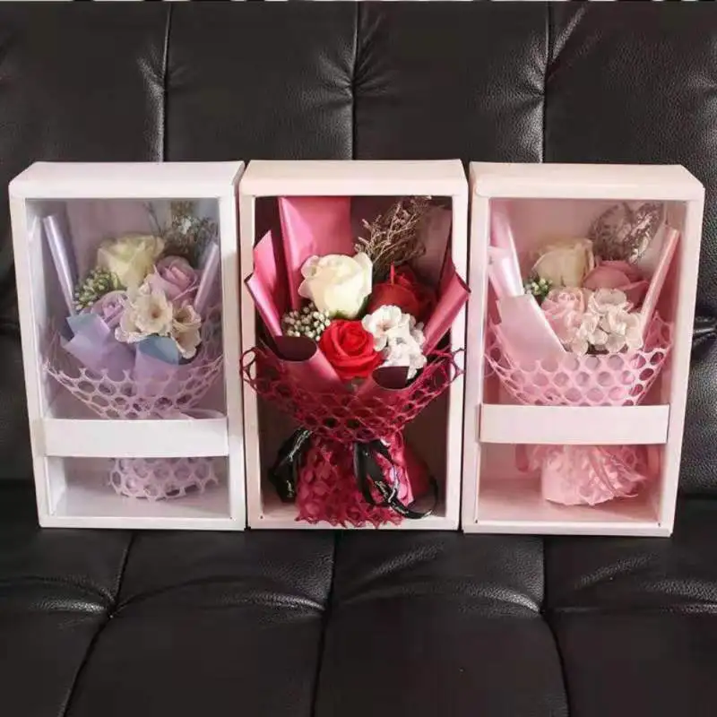 Romantic Rose Soap Flower Gift Rose Box Bouquet Wedding Home Festival Gift Advanced Customization Rose Gift Box