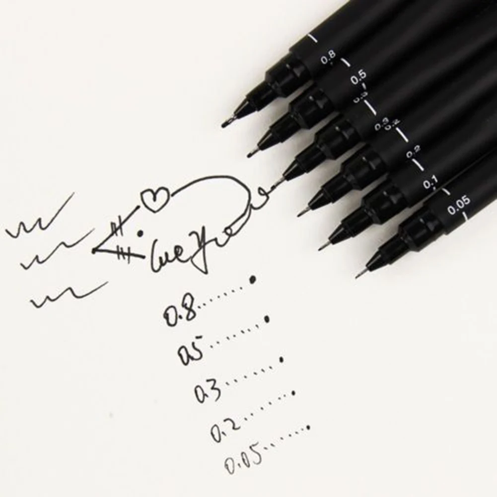 Черный пигмент лайнер Fineliner водонепроницаемый аниме, комикс Рисование чернил ручка