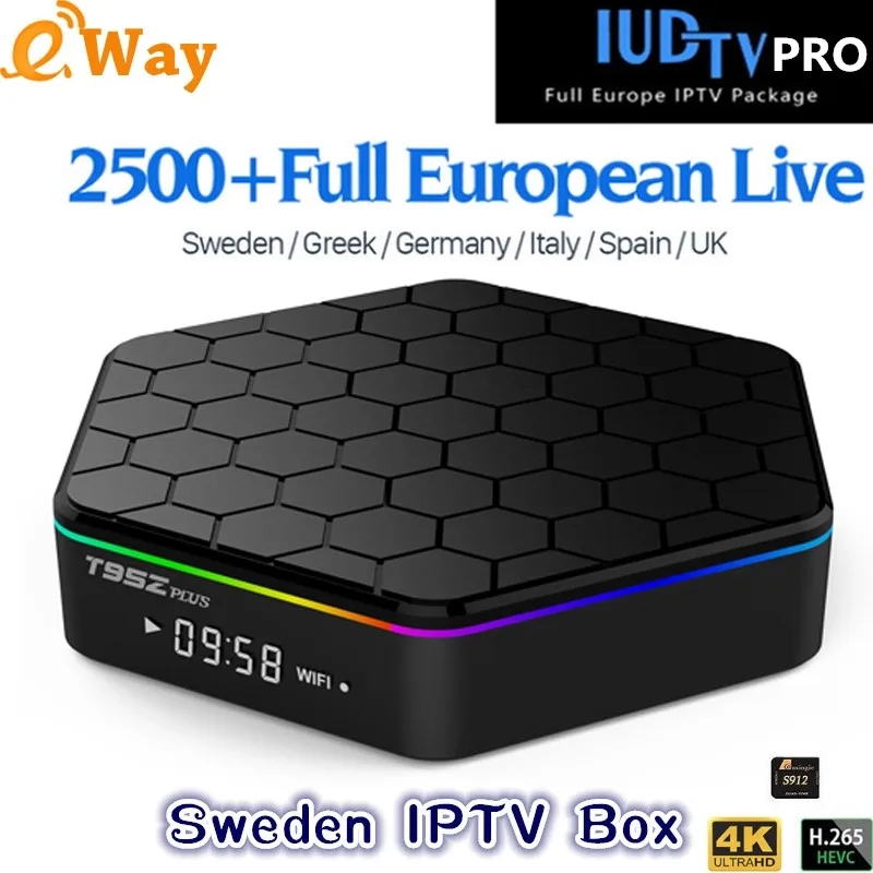 3g+ 32G T95Z PLUS Android 7,1 S912 ТВ-бокс с 2500+ Live tv VOD UK DE Испания Италия голландский Европейский IP ТВ-приставка