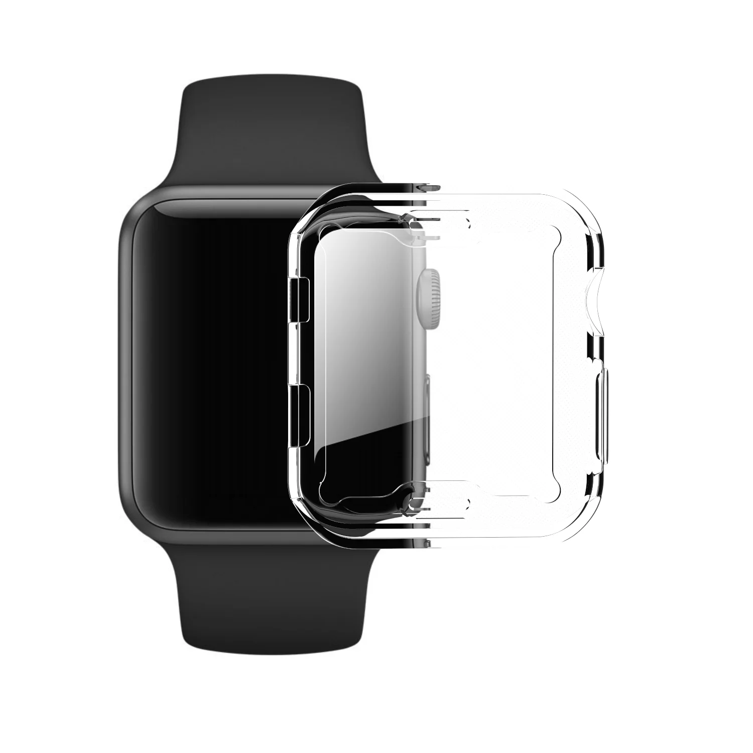 Защитный чехол для наручных часов Iwatch, 4, версия 1, 2, 3, ремешок 38 мм 42 мм 360 Прозрачная Обложка из полиуретана полный Чехол для Apple Watch, версии 4, версия 1, 2, 3, ремешок 40 мм 44 мм Пластиковый корпус для часов
