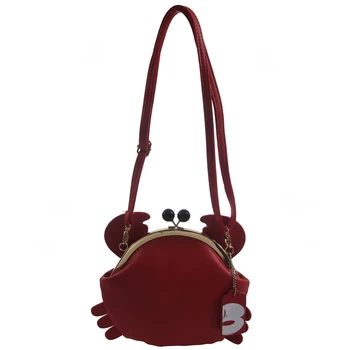 

AUAU-Cute Crab Bag Unique Design Ladies Animal Messenger Bag Women Bag Crossbody Shoulder Bag Gift for Girls (Red)