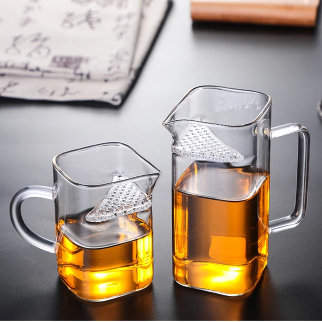 1pc, Tasse À Thé En Verre Avec Infuseur Et Couvercle, Mug À Thé En