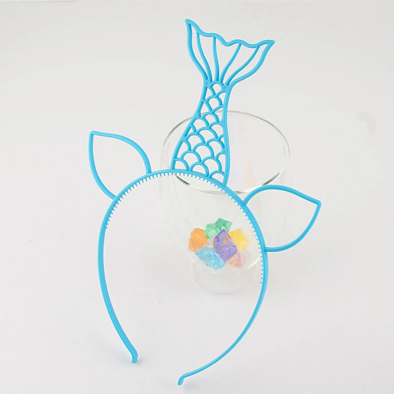 Mermaid Blue 12 шт/лот Единорог ободок для вечеринки головная повязка базовый сплошной цвет пластиковый ободок для волос обруч для волос девушки/женщины вечерние аксессуары для волос - Цвет: Mermaid Blue