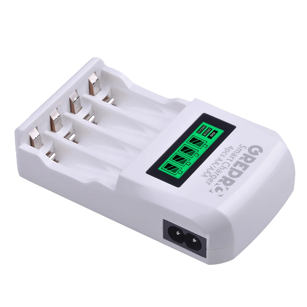 GREPRO 4x AAA перезаряжаемые батареи и 4 слота зарядное устройство ЖК-дисплей USB кабель интеллектуальное отключение быстрой зарядки
