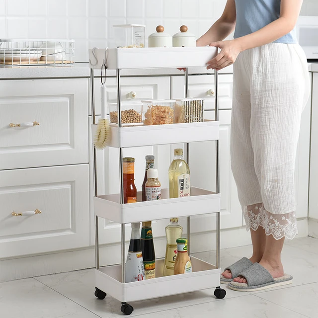 3-layer Gap Storage Shelf For Bathroom/kitchen/living Room, Removable,  Movable, Space Saving Organizer Rack