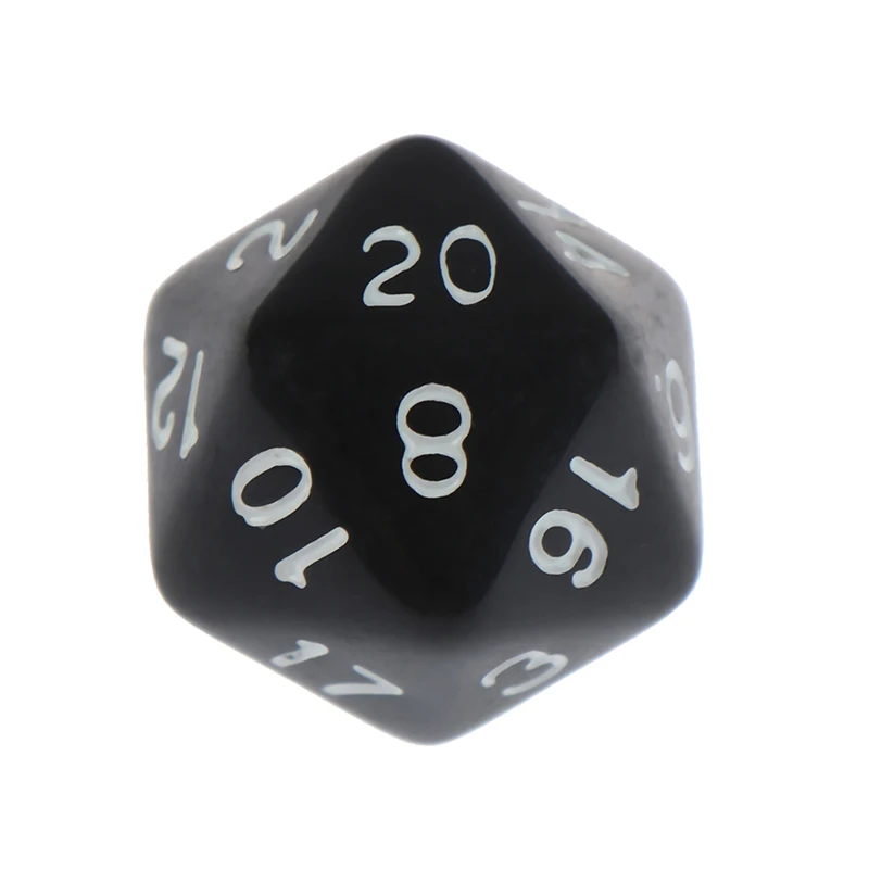 BK 1PC Digital Dice Game Dices Set Polyhedral D20 Multi Sided Acrylic Dice Gift Desktop Game Accessories For Board Game - Цвет: BK