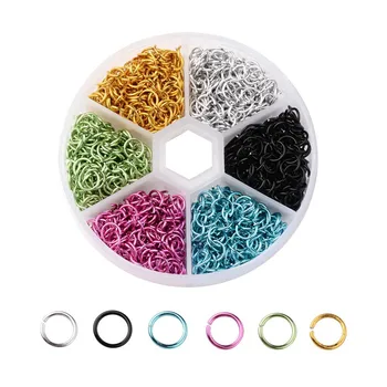 

1080pcs/box Mixed Color 6mm Aluminum Open Jump Ring Split Connectors DIY Necklace Bracelet For Jewelry Making