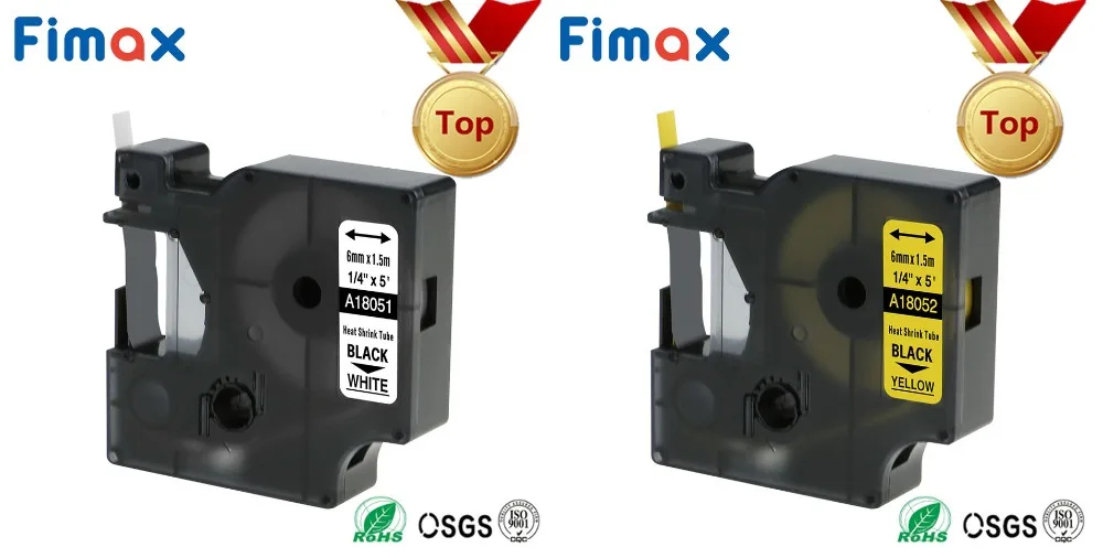 Fimax 1 шт. 18051 18052 совместимый для Dymo промышленный терм усадочная трубка для Dymo 18053 18054 18055 18056 Dymo носорог принтер для печати этикеток