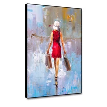 Laeacco Figure Painting Girl  Canvas Painting & Calligraphy Posters and Prints Wall Art Pictures for Living Room Home Decoration