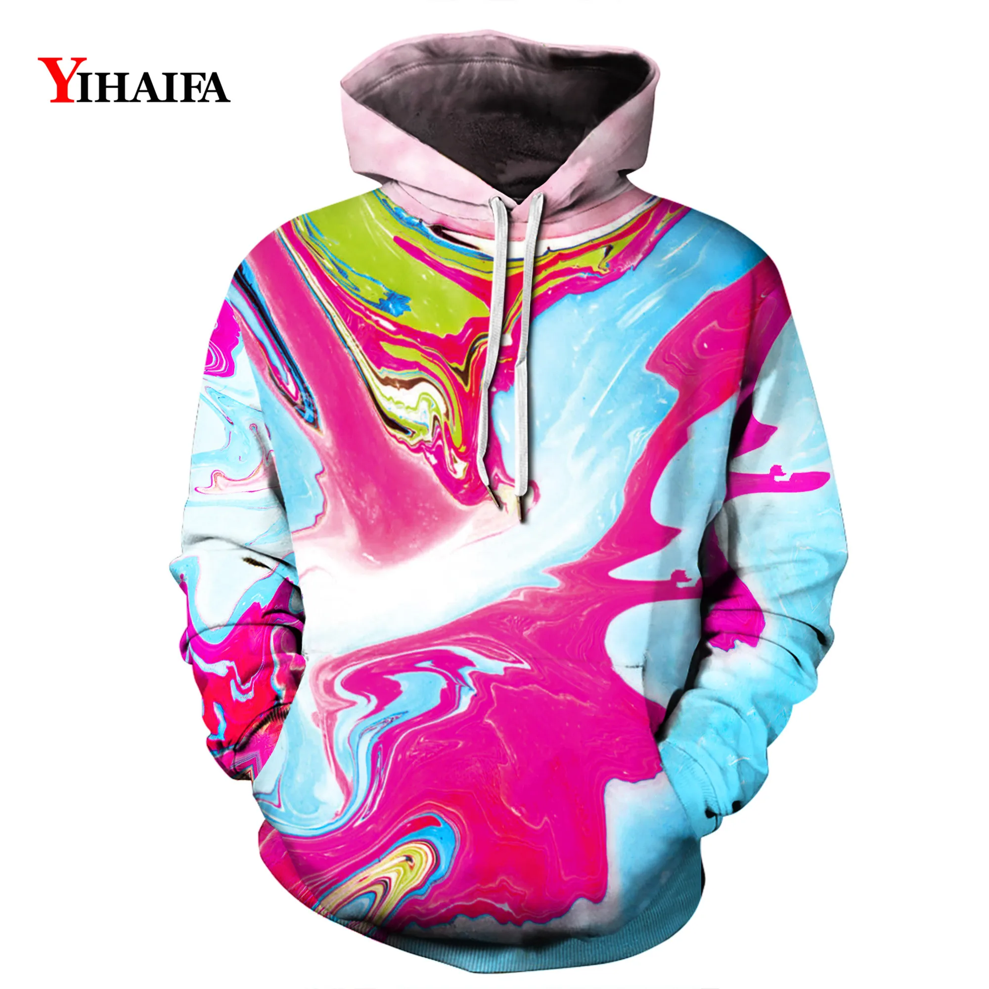 

3D Sweatshirt Colorful Melted Painted Graphic Hoodies Men Women Hip Hop Long Sleeve Streetwear Pullover Tracksuit Tops