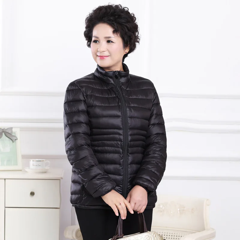 

Middle-aged Women's down Jacket Cotton-padded Clothes 2018 Autumn And Winter Middle-aged Women Dress Women's Lightweight, Short