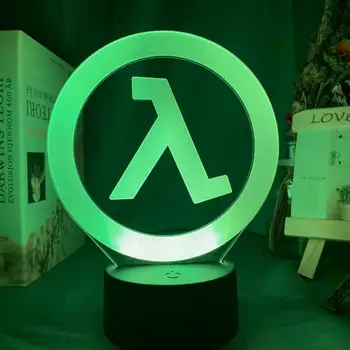 

Half Life Logo Night Lamp for Game Room Decoration Cool Event Prize of Game Store Colors Changing Led Night Light Gift for Him