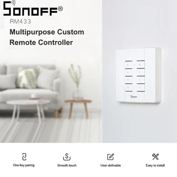 

Newest SONOFF RM433 BASE 8 Keys Multipurpose Custom 433 MHz RF Remote Controller Works with 433Mhz Sonoff Smart Home Switches