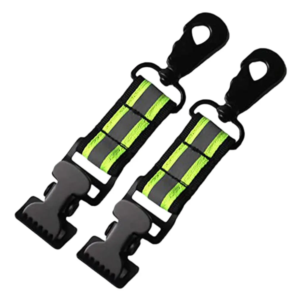 Fluorescent Green Fire Work Glove Strap Heavy-Duty Reflective Rescue Turnout Gear Clip