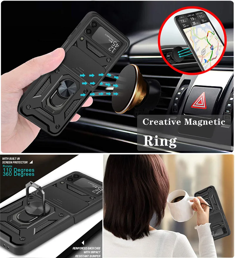 Magnetic Car Ring Shockproof Armor Stand Holder Phone Case
