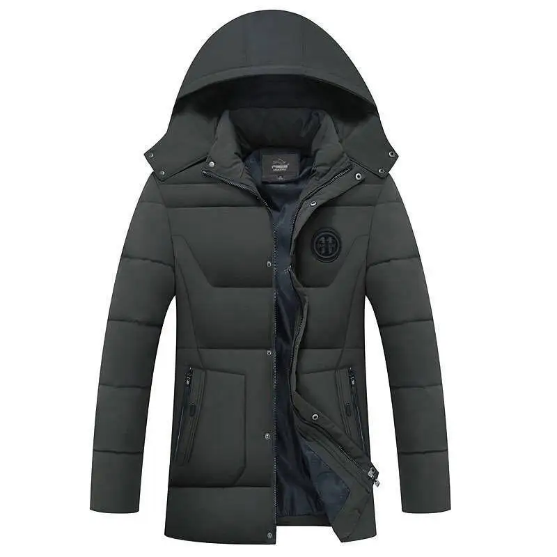 Зимняя куртка размера плюс 3XL-6XL, бордовая зимняя верхняя одежда на утином пуху для мужчин, теплое пальто с капюшоном, пуховик, верхняя одежда с длинным рукавом - Цвет: Colour 1