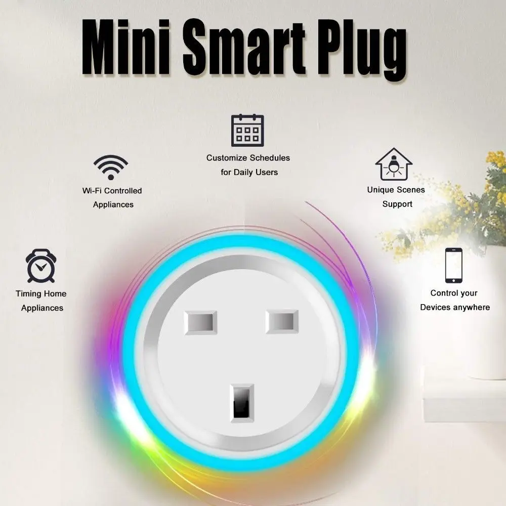 Умная вилка Wifi умная розетка умная жизнь приложение Великобритания вилка Alexa Google Home Mini IFTTT