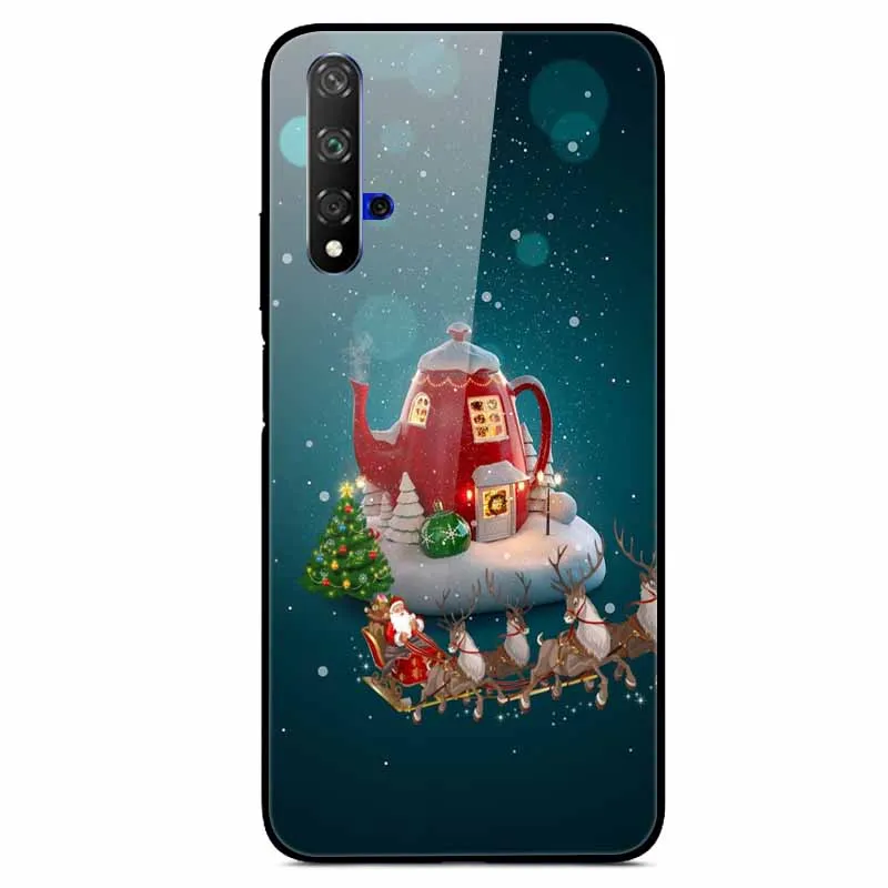 Рождественский чехол для huawei Nova 5T чехол из закаленного стекла, жесткий чехол для телефона huawei Nova 5Z чехол Nova5 5i Pro чехлы Nova 3i 3