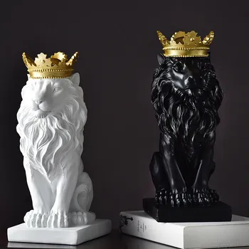 

MODERN RESIN ANIMALS SCULPTURES CREATIVE LION ORNAMENTS HOME LIVINGROOM FURNISHINGS DECORATION CRAFTS DESKTOP FIGURINES ARTWORK