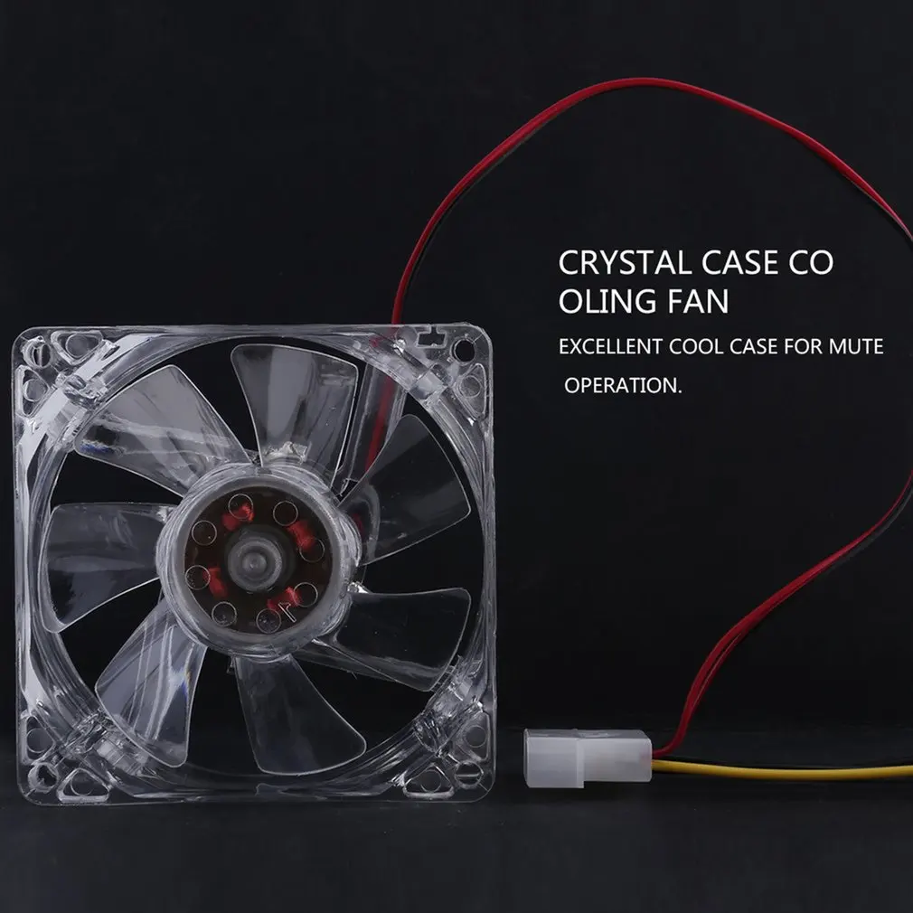 Computer Fan 4 LED 80mm 8025 8cm Silent PC Computer Case Cooler Fan Mod LQ 