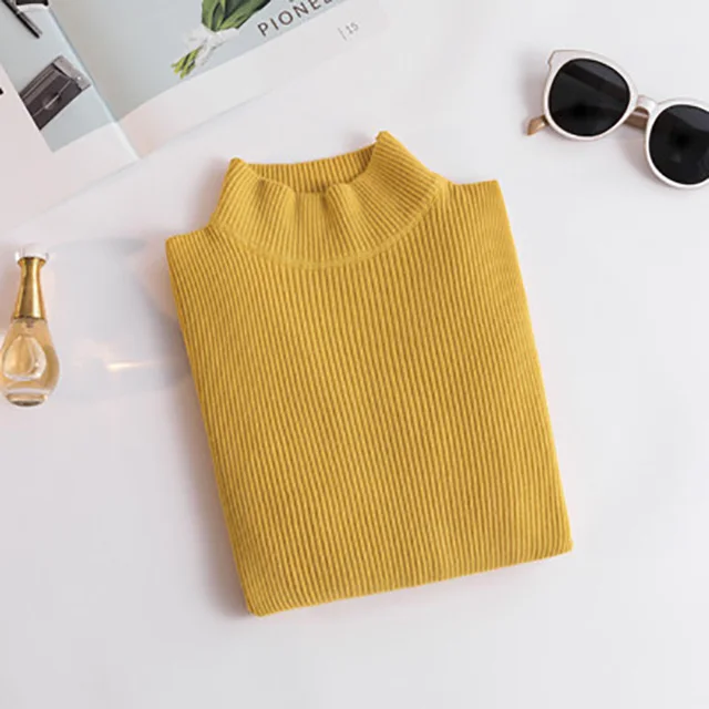 Дикий свитер, Женский пуловер, Облегающая водолазка, женский свитер, модные вязаные свитера, женские облегающие свитера, женские свитера - Цвет: yellow