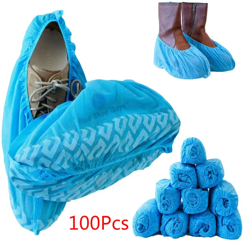 100 Pcs Non Woven Disposable Shoe Covers Cleaning Overshoes Outdoor
