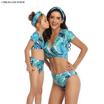 

Mother And Daughter Swimsuit Family Matching Clothes Mommy And Me Swimwear Bikini Clothes Leopard Mom And Daughter Bathing Suit