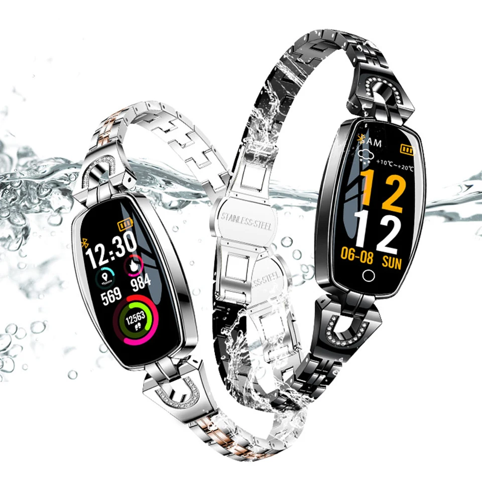 Женский умный Браслет нержавеющий Водонепроницаемый мониторинг сердечного