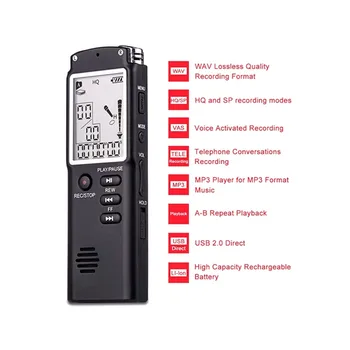 

Free Shipping CARPRIE Portable Digital Voice Recorder, 8gb 1536kbps Hd Sound Recorder With Mp3 Player mp3 bluetooth radio fm usb