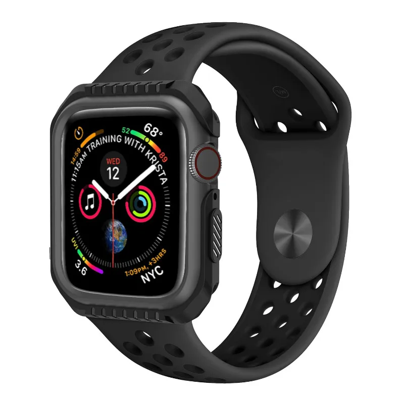 Силиконовый+ PC жесткий защитный чехол для Apple Watch 4 5 40 мм 44 мм рамка полный защитный бампер чехол для iWatch 3 2 1 38 мм 42 мм