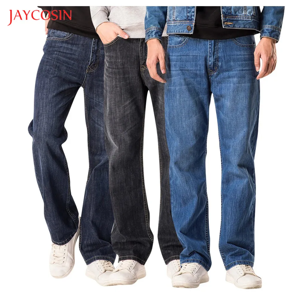 Jaycosin мужские джинсы, новинка, горячая Распродажа, высокое качество, модные повседневные джинсовые штаны, брендовые свободные джинсы, мужские брюки, джинсы, размер 28-48