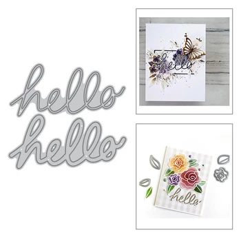 

2020 New Hot Alphabet Hello Metal Cutting Dies Stencils and Scrapbooking For Foil Letter Word 3D Die Cut Crafts Molds No Stamp