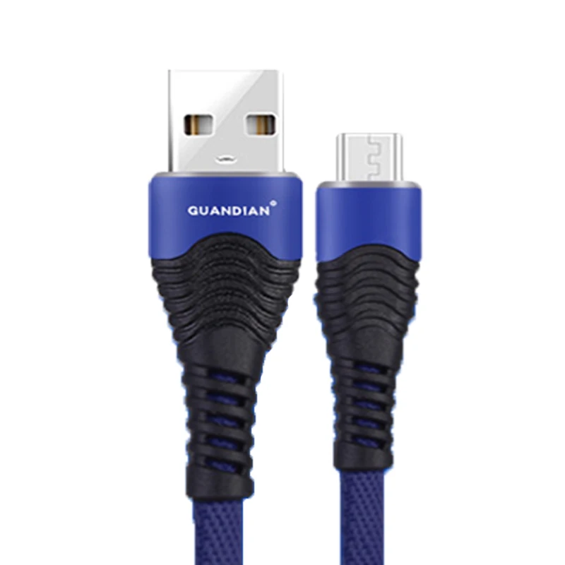 Android blue Подходит для Android универсальный USB кабель для передачи данных для мобильного телефона type-c IOS тканевый зарядный кабель 3A Быстрая зарядка 1 м micro usb - Color: Android blue