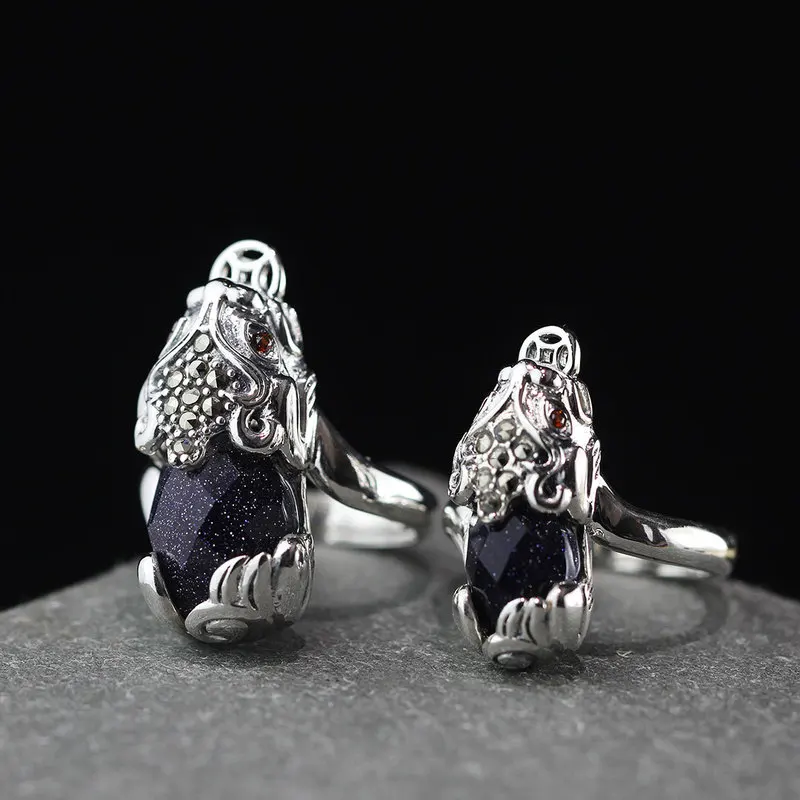 

Personal silver S925 sterling silver jewelry new product of Taiyin lady's hand cut purple sand stone ring