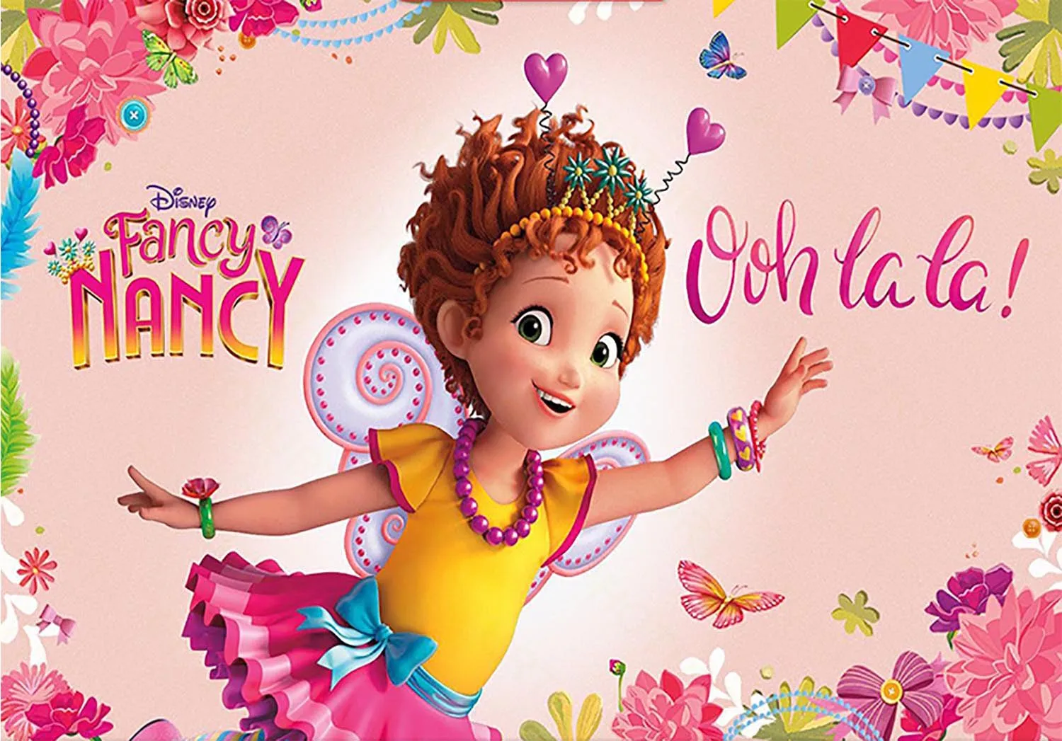 PHOTURT Dacing Fancy Nancy фотографии фоны для девочек день рождения фон поставка розовый цветочный винил фото студии реквизит