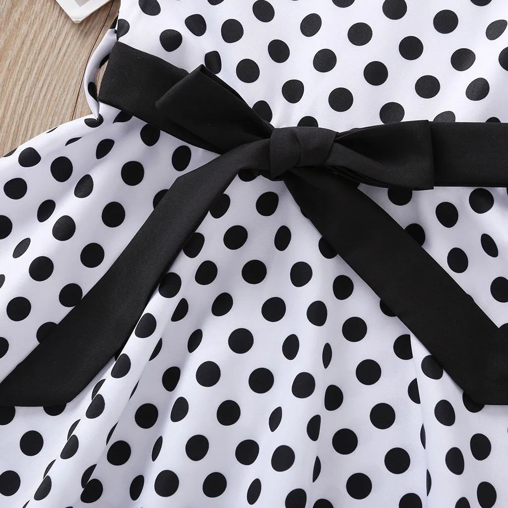 Платье для девочек; Vestidos 2019Top; детское винтажное платье для девочек; платье принцессы в горошек; праздничное платье в стиле рокабилли; детская одежда