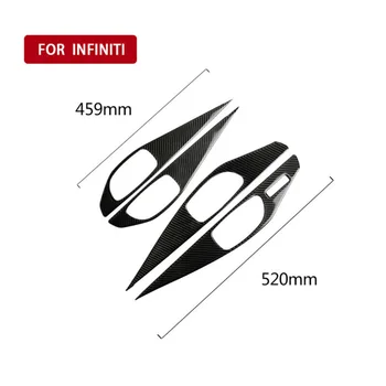 

Decor Door Handle trim Auto Carbon Fiber Cover For Infiniti Q50 14-19 Accessories