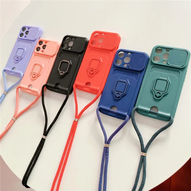 Naszyjnik pasek smycz etui na telefon dla Xiaomi Redmi uwaga 10 9 9S 8 Pro 9T Mi Poco X3 11 Lite magnetyczny pierścień stojak ochrona pokrywa 3
