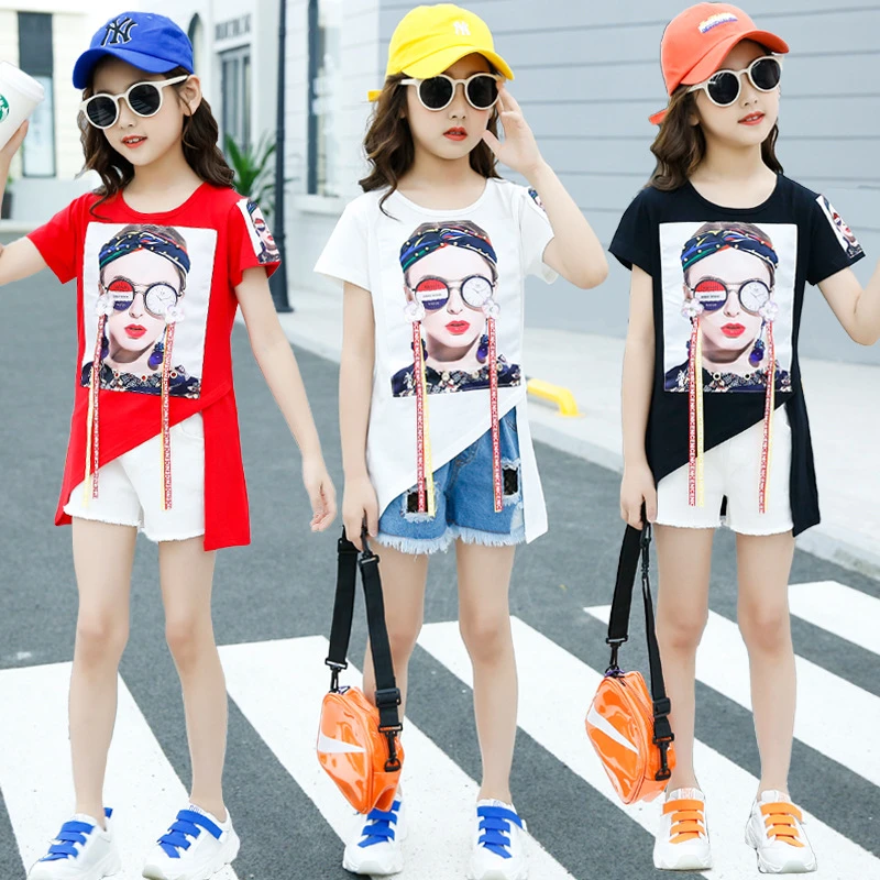 2020 Girls New Summer Dress Western Style Korean Version Short Sleeve Top Children S Half Sleevellittle Girls Clothes Fashion Clothing Sets Aliexpress