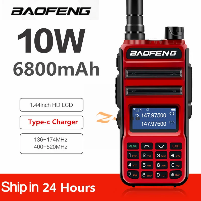 

BaoFeng UV10R Pro 10W Walkie Talkie Transmitter Long Range UV-10R pro Two Way Radio VHF UHF 136-174Mhz 400-520Mhz Dual Band